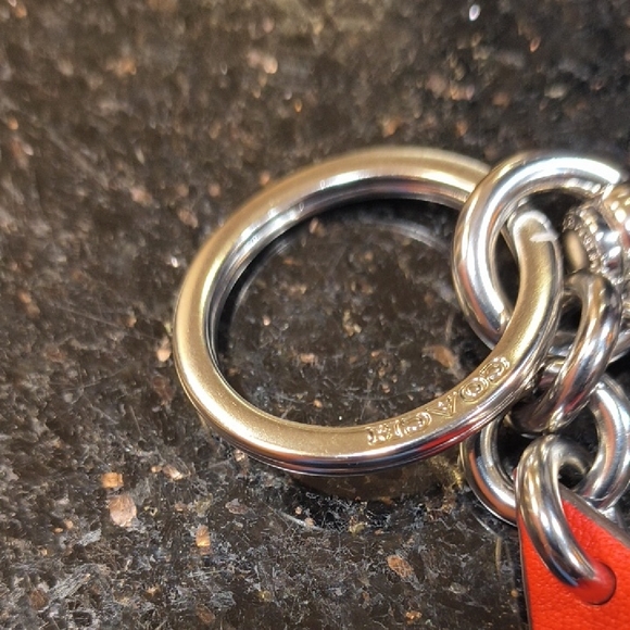 NWOT COACH PIN WHEEL BAG CHARM FOB BLUE/RED LEATHER CU257 - Picture 7 of 9